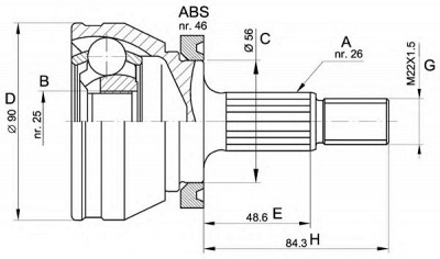 OPEN PARTS cvj516710 -  Шарнирный комплект, приводной вал